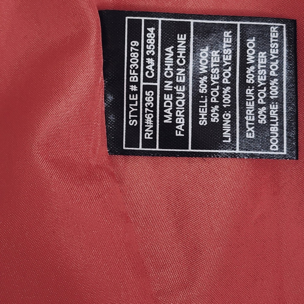 BB Dakota Catina Coral Red Coat Wool Blend Size Medium - Picture 6 of 15
